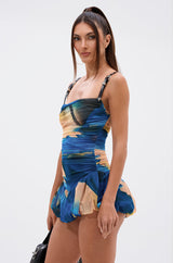 IN A MOOD PRINTED MINI DRESS