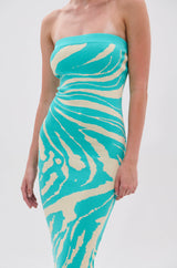MALIBU DREAMIN PRINTED KNIT MIDI DRESS