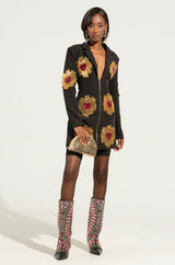 GLISTENIN IN GOLD BLAZER DRESS