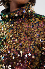 PARTY STARTER SEQUIN LONG SLEEVE BLOUSE