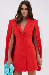 A LA MODE MINI BLAZER DRESS IN RED