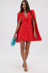 A LA MODE MINI BLAZER DRESS IN RED