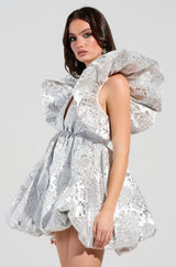 BELLE OF THE BALL BROCADE MINI DRESS