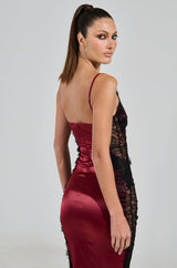 SHOW US WHAT YOU GOT SATIN MIDI DRESS
