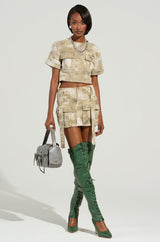 READY FOR WHATEVER CAMO MINI SKIRT