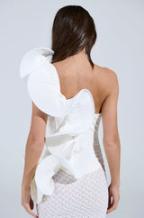 CASCADING RUFFLE BLOUSE