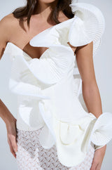 CASCADING RUFFLE BLOUSE