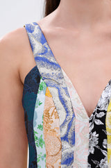 TIE ME DOWN AGAIN MINI DRESS IN BROCADE