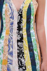 TIE ME DOWN AGAIN MINI DRESS IN BROCADE