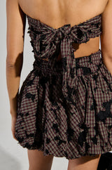 A STROLL DOWN SOHO DISTRESSED MINI DRESS