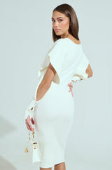 OFF TO BRUNCH KNIT MIDI DRESS