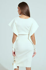 OFF TO BRUNCH KNIT MIDI DRESS