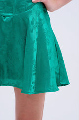 QUEEN OF IT ALL PRINTED SATIN MINI DRESS