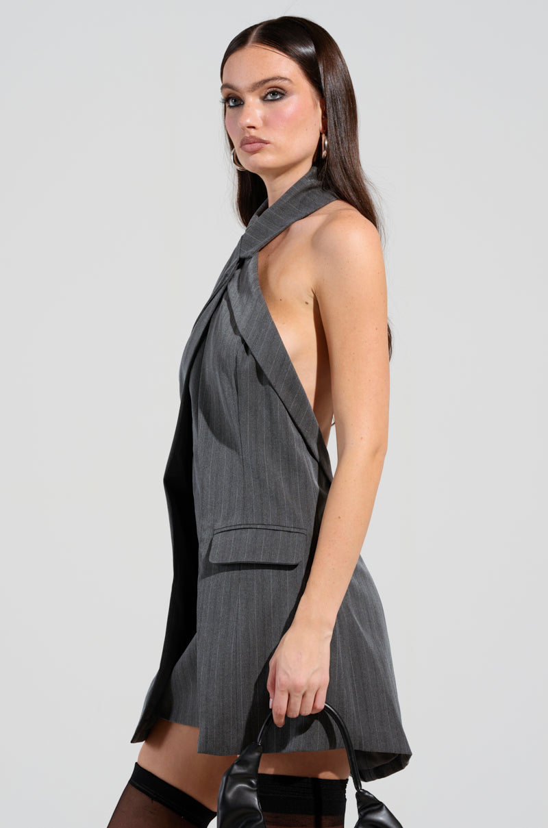 SO YESTERDAY HALTER MINI DRESS