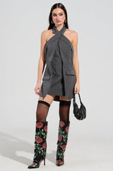 SO YESTERDAY HALTER MINI DRESS