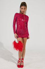 IF LOOKS COULD KILL RHINESTONE MINI DRESS IN RED