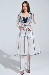 ONE TO WATCH MESH TRENCH IN WHITE