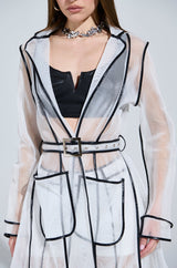 ONE TO WATCH MESH TRENCH IN WHITE