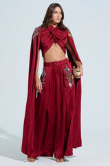 GREATEST ONE YET CROP BLOUSE IN RED