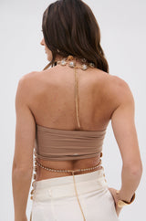ICY GIRL RHINESTONE EMBELLISHED TOP IN GOLD
