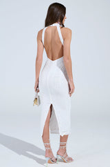 TAKE ME OUT RHINESTONE MIDI DRESS