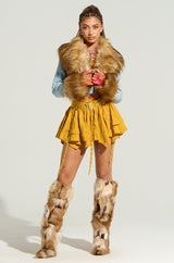 BREAK MY SOUL SKIRT IN MUSTARD