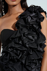 STAR OF THE SHOW RUFFLE MINI DRESS