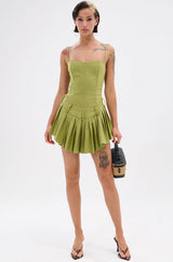 DANCING THROUGH LIFE MINI DRESS IN OLIVE