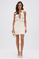 ASHLEY FLORAL MINI DRESS IN WHITE