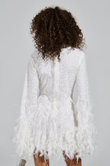 CHLOE FEATHER MINI DRESS