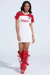 TEAM PLAYER SMOCKED JERSEY DRESS