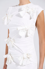 PUT A BOW ON IT LINEN MINI DRESS