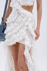 JUST A FEELING RUFFLE MINI DRESS