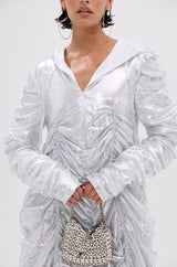 WAYS TO GO METALLIC ADJUSTABLE DRESS IN WHITE