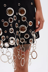 ONE OF A KIND MINI DRESS WITH METAL HARDWARE