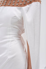 LILA SATIN MINI DRESS WITH RHINESTONES