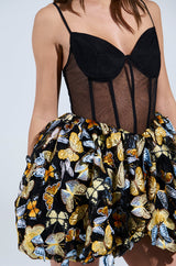 IN THE GARDEN BUTTERFLY MINI DRESS