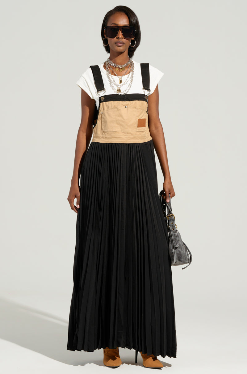 FOR THE STREETS OVERALL MAXI DRESS