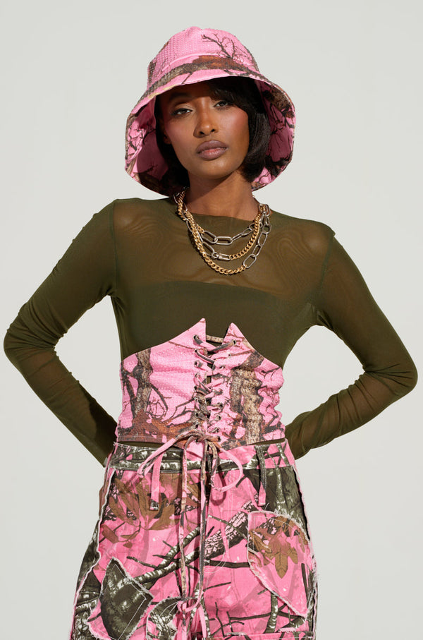 YOU CANT SEE ME CAMO LACE UP BELT