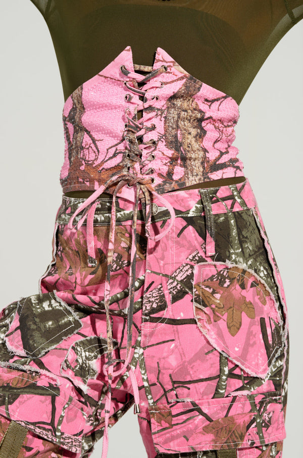 YOU CANT SEE ME CAMO LACE UP BELT