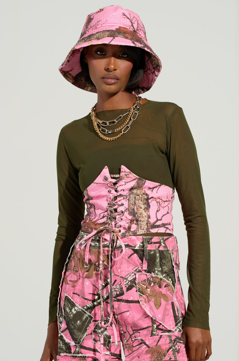 YOU CANT SEE ME CAMO LACE UP BELT
