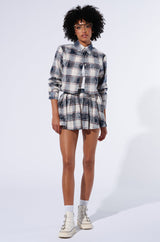BELLA PLAID BUTTON DOWN SHIRT