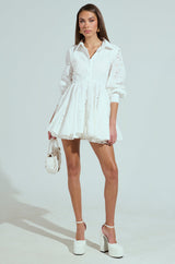 THE IT GIRL MINI DRESS IN EYELET