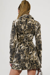 FEELIN EXOTIC SNAKE PRINT BLAZER DRESS