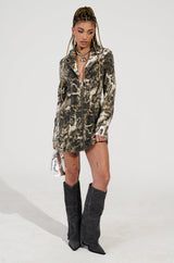 FEELIN EXOTIC SNAKE PRINT BLAZER DRESS