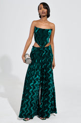 GREEN WITH ENVY VELVET CORSET TOP