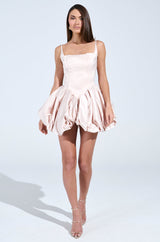 JULIET SATIN MINI DRESS IN LIGHT PINK