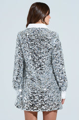 SO POSH BEADED SEQUIN SHIRT DRESS