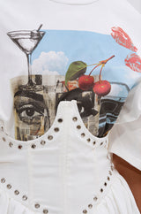 COOL GIRL LOADING MINI DRESS WITH GRAPHIC TEE ATTACHED