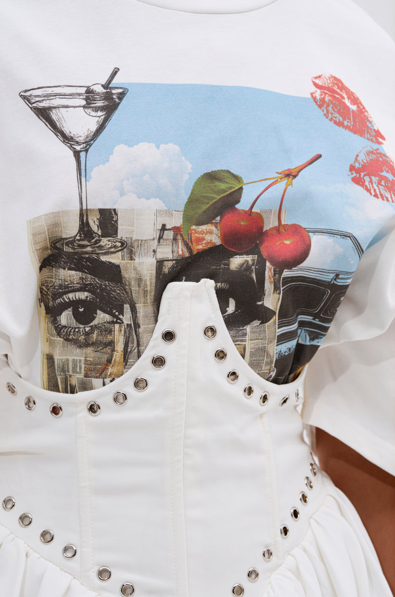 COOL GIRL LOADING MINI DRESS WITH GRAPHIC TEE ATTACHED